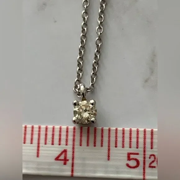 Tiffany and Co. Pendant Necklace  Solitaire Diamond Platinum - Picture 7 of 10